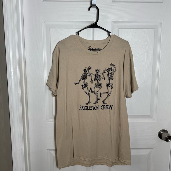 NWOT Bowery Supply Co Graphic Tee Size Lg Brown-Tan Skeleton Crew Casual Cotton - Picture 6 of 6